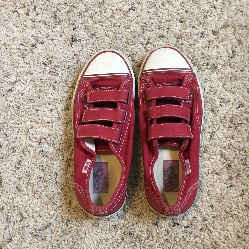 Red velcro vans